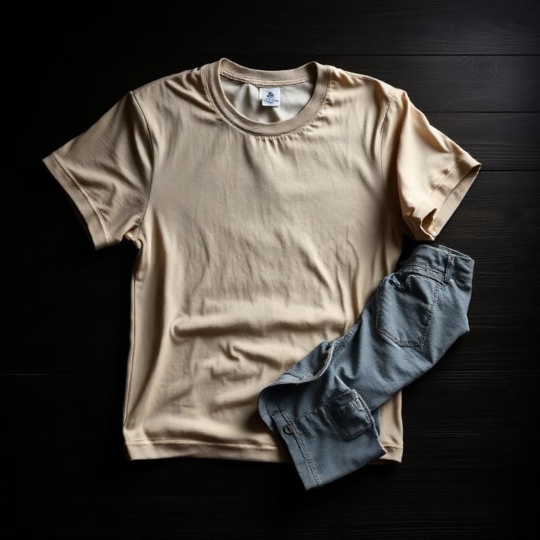 Camisetas neutras dobradas